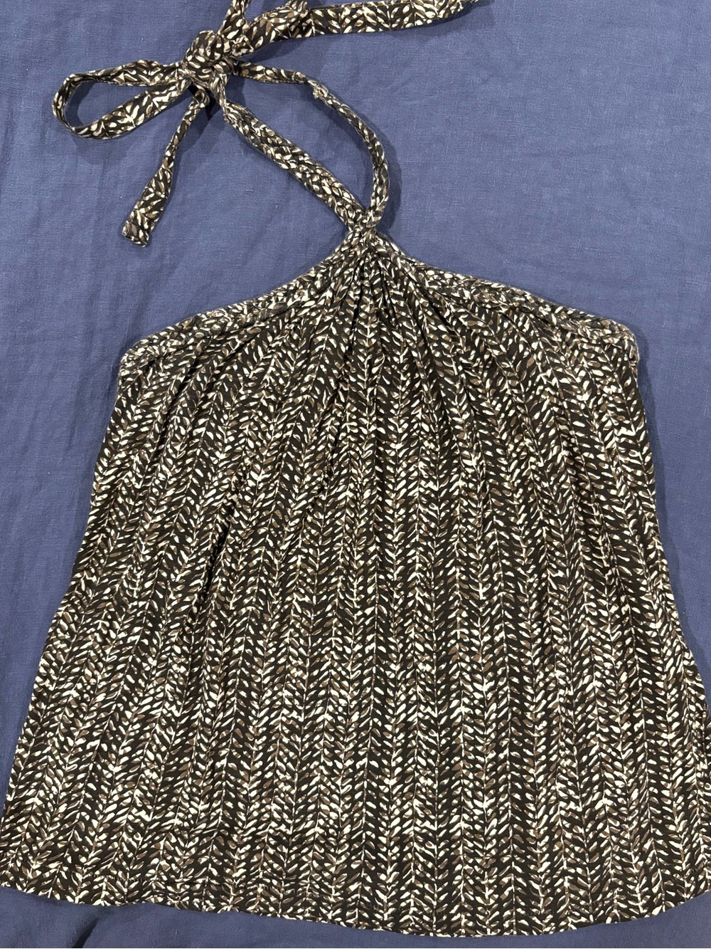 Banana Republic Halter Knit Top in Black/White/Brown